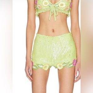 Cal embellished shorts in lime green new with tags og 258